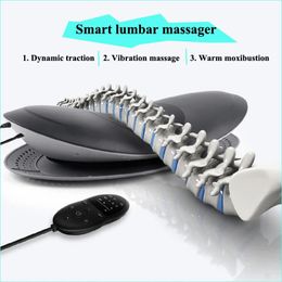Lumbar Spine Massager Neck Lumbar Traction Multifunctional Inflatable Compress Vibration Air Pressure Waist Massager Warm 240426