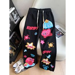 mens joggers pants Cartoon Dopamine with Printed Men's and Women's New Trendy Brand Graffiti Summer Casual Loose Oversized drawstring slim cargos