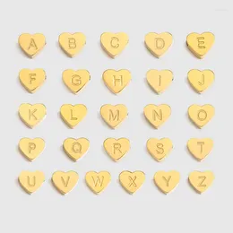 Charms 26 Letter Heart Alphabet Initial Name For Pendant Gold Plated Handmade Diy Necklace Jewellery Making Wholesale