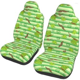 Car Seat Covers St. Patrick's Day Universal Fit Auto Front 2 PCS Set Durable Non-Slip Breathable Protector