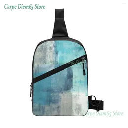 Backpack Sling Bag Grey Blue Chest Package Crossbody For Cycling Travel Hiking