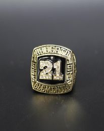 Hall Of Fame Baseball 1955 1972 21 roberto clemente Team s ship Ring with Wooden Display Box Souvenir Men Fan Gif1793286