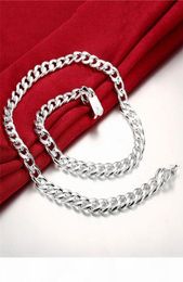 A Heavy 115g 10mm Quartet Buckle Sideways Male Models Sterling Silver Plate Necklace Stsn011 Fashion 925 Silver Chains Necklace F6478810