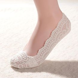 Women Socks Women's Ankle Short No-Show Lace White Set Summer Cotton Silicone In Lot Invisible Low Cut Boat