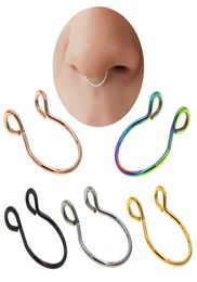 2020Fake Nose Rings for Women Stainless Steel Nose Rings & Studs Fake Piercing Jewelry Clip On Nose Body Clip Hoop5073045