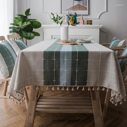 Table Cloth C23 Small Fresh Cotton And Linen Tablecloth Waterproof No-wash Ins Style Colourful Plaid Wholesa