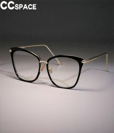 Lady Sexy Cat Eye Glasses Frames Women Retro Big Glasses Alloy CCSPACE Brand Designer Optical Fashion Computer Glasses 453698798437