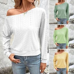 Women's Blouses Soft Women Top Stylish One Shoulder Long Sleeve Pullover Breathable Casual Fall/spring T-shirt