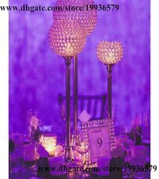 10 pcslot Europe Beaded Real Crystal Crystals Candle Holder GOBLET27quot gold2324377