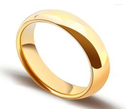 Wedding Rings Simple Jewellery Gold Colour Engagement RingTungsten Finger For Male Female Dome Band 24568mm Width 4137382610