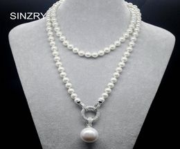 SINZRY exquisite jewelry AAA cubic zircon simulated pearl pendant long sweater necklaces Korean Party jewelry accessory V1912127030846
