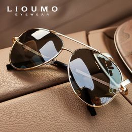 LIOUMO Top Quality Aviation Sunglasses Men Polarized Driving Glasses Women Fashion Pilot Goggles Anti lentes de sol hombre 240415