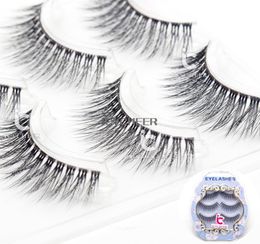 3D False Eyelashes Makeup Extension Clear Band 3PairSet Natural Black Eye Lashes4307890