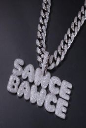 Hip Hop Custom letters Necklace Combination Words Name With Big Clasp Chain Full Iced Cubic Zirconia Jewelry6840303