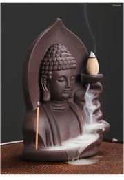 Decorative Figurines Sandalwood Reflow Incense Burner Semi-Manual Purple Sand Xiangyun Buddha Artware Family Tea Room Decoration