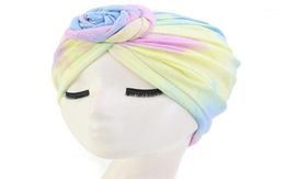 Womens Boho Spiral Knotted Turban Hat Stretch Neon TieDye Chemo Cap Headwrap14886251