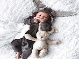 Onesies Baby Sleeping Ears Rabbit Romper RRA3572 Clothing Zipper Hooded Bodysuit Bag Infant Toddler Jumpsuits Babies Rompers Newbo2894165