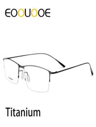 EOOUOOE 100 Titanium Design Men Opticas Glasses Gold Boy Prescription Eyeglass Spectacles Oculos Eyewear Gafas Glasse Frame 10g1227145