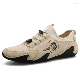 Fitness Shoes Men's 2024 Summer Breathable Casual Leather Soft Bottom Sports Large Size Octopus Bean