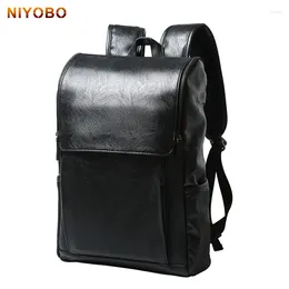 Backpack Fashion Pu Leather Men Rucksack Teenager School Bag Male Laptop Big Capacity Travel Bags College Back Feminina