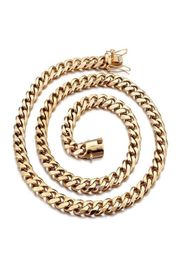GNAYY Jewellery Top Quality Punk style stainless steel Cuban curb chain necklace Gold tone 15mm 76cm 30 inch mens hip hop270m2376167
