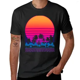 Men's Tank Tops 80s Vaporwave Retro Palm Trees Sunset T-Shirt Boys White T Shirts Vintage Shirt Graphic Plain Men
