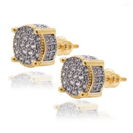 Stud Earrings Hip Hop Iced Out CZ Shiny Wedding Set For Women Men Crystal Jewellery Accessories Earing