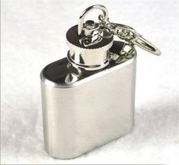 1oz stainless steel mini hip flask with keychain Portable party outdoor wine bottle with Key chains 3335502