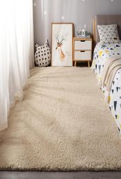 Thick Solid Colour Carpet Simple Nonslip Living Room Rugs Furry Mat Bedside Rug Plush Large Area Rug Home Decor tapetes de sala7395048