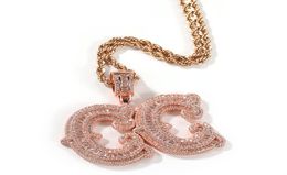 Hip Hop AZ Custom Iced Letters Pendant Necklace Charm Gift for Men Women Bling 18K Real Gold Plated9067886