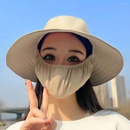 Berets Ear Flap Sun Hat Breathable Hunting UV Protection Fishing Cap Hiking Leisure Face Neck Protective Cover Women