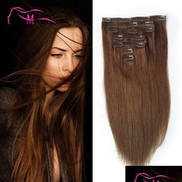 Clip In/On Hair Extensions Low Price Bestseller Brazilian In Human 100G/7Pcs 10 Colours Optional Factory Drop Delivery Products Dhytr