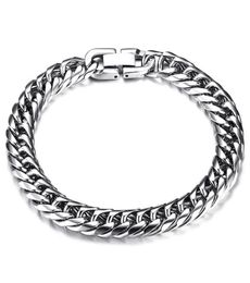 Silver Bracelets Mens Stainless Steel Chain On Hand For Man Charm Cuban Link Accessories Gifts Men PunkLink5926650