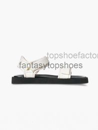 The Row Slip-on Summer TR Genuine Strap Sandals Thick Sole Fashion Sports Genuine Leather Comfort Flatsole Womens Shoes