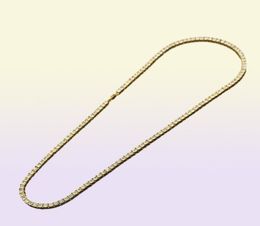 Tennis Necklaces Pendants Jewelry Tennis Graduated 1 Row Simated Diamond Hiphop Chain 18Inch 20Inch 24Inch 30Inch Hip Hop Mens 1877999