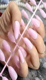 24Pcs Candy Short Stiletto Nails Lovely Pink Pointed False Nail DIY Nail Art Manicure Product2556462