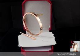 2020 Rose gold stainless steel screw bangle bracelet with screwdriver and stone screws with box 2846698
