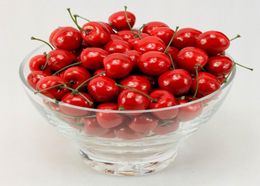 Red Festive Party Supplies Artificial Fruits Simulation Cherry Cherries Fake Fruit and Vegetables Home Decoration Shoot Props2159406