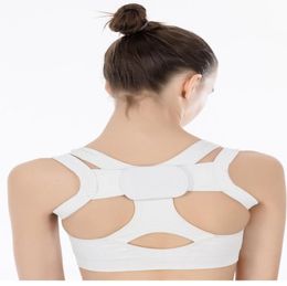 Adjustable Therapy Posture Body Shoulder Support Belt Brace Back Corrector Braces Supports Polyester White Body Support Corrector8956284