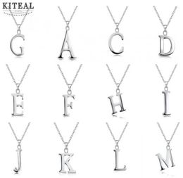 silver necklace English Letter Capital Pendant Necklace shine 18inch collares 925 joyas SMTS60023873654