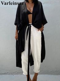 Colors With Belt Half Sleeve Tunic Beach Cover Up Cover-ups Dress Wear Beachwear Female Women V4533