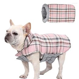 Dog Apparel Cold Weather Coats Windproof Cosy Waterproof Reversible Jacket Vest British Style Plaid Snowsuit With Harness Hole