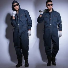 Breathable Suit Work Clothes for Men and Women Machine Repair Dust-proof Labour Protection Clothing Denim Work Clothes 240428