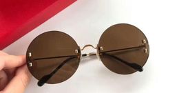 women frameless round sunglasses goldbrown shaded ct0152s 0152 Sun Glasses SUnglasses shades new with box4292940