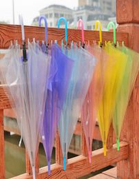 150PCS Transparent Umbrellas Clear PVC Umbrellas Long Handle 6 Colours SN63614310179