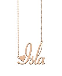 Isla name necklaces pendant Custom Personalised for women girls children friends Mothers Gifts 18k gold plated Stainless stee5077000