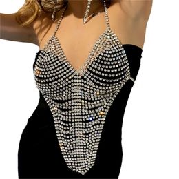 Costume Accessories Fashion Shiny Tassel Rhinestone Bra Exquisite Banquet Party Sexy Crystal Body Chain Jewellery Accessories