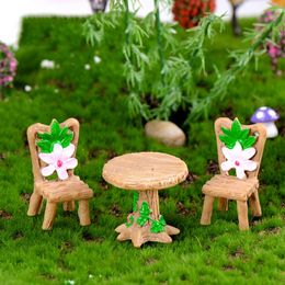 1set Mini Chair Home Decor Miniatures Fairy Garden Ornaments Figurines Toys DIY Aquarium Dollhouse Accessories Decoration 240430