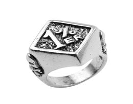 Vintage Punk 1 ER Motorcycle Biker Rings One Percent Skeleton Silver Colour Ring Mens Finger anillos Jewellery Drop 8392477