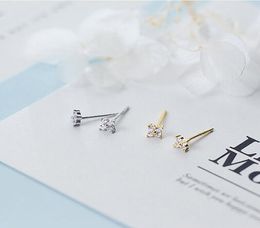 925 sterling silver cz stone paved tiny flower girl stud earring for silver gold mini stud earring wedding gift ps12568984718